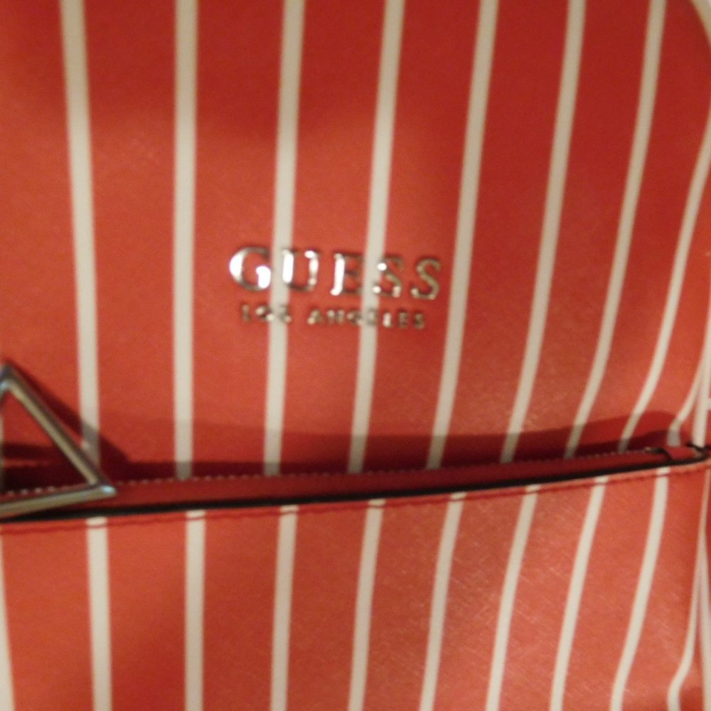 Guess Red/White Striped Mini Backpack - image 2